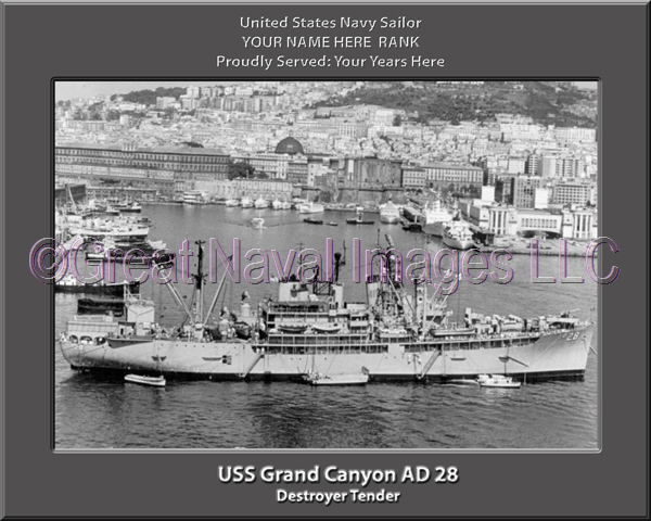 USS Grand Canyon AD 28 Personalized Ship Photo