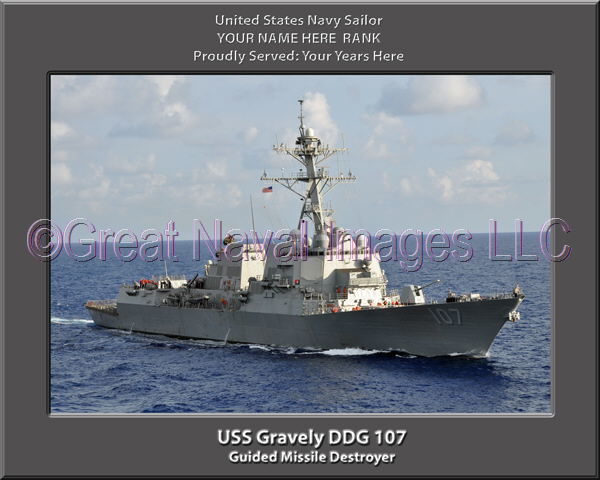 USS Gravely DDG 107 Personalized Navy Ship Photo
