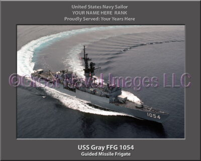 USS Gray FF 1054 Personalized Ship Photo on Canvas