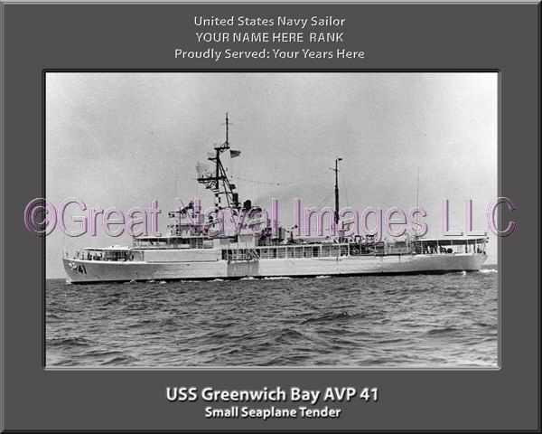 USS Greenwich Bay AVP 41 Personalized ship Photo