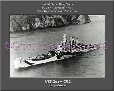 USS Guam CB 2 Personalized Navy Ship Photo Printed on Canvas