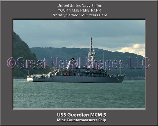 USS Guardian MCM 5 Personalized Photo on Canvas
