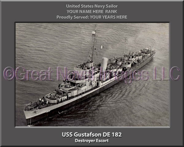 USS Gustafson DE 182 Personalized Navy Ship Photo