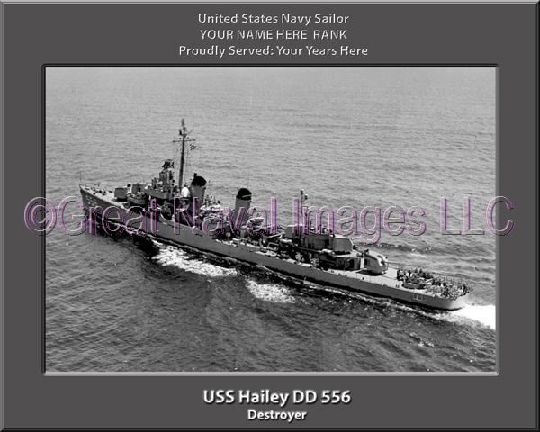 USS Hailey DD 556 Personalized Navy Ship Photo