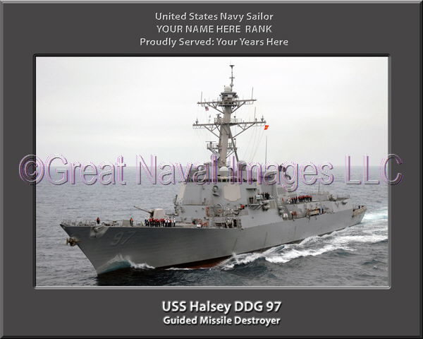 USS Halsey DDG 97 Personalized Navy Ship Photo