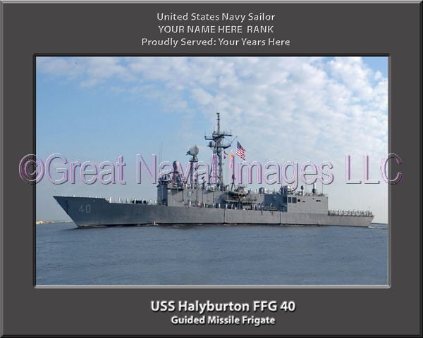 USS Halyburton FFG 40 Personalized Ship Photo on Canvas