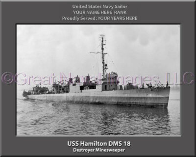 USS Hamilton DMS 18 Personalized Navy Ship Photo