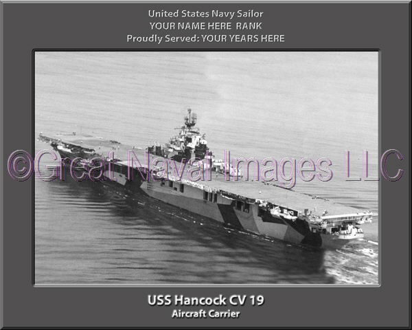 USS Hancock CV 19 Personalized Photo on Canvas