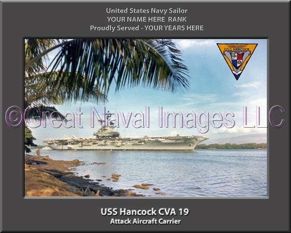 USS Hancock CVA 19 Personalized Photo on Canvas