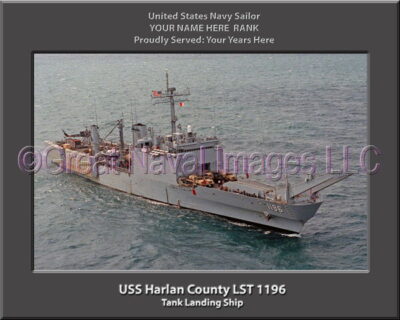 USS Harlan County LST 1196 Personalized Navy Ship Photo