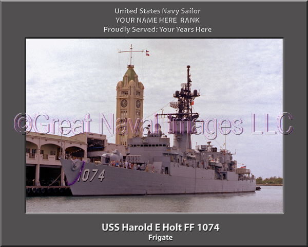 USS Harold E Holt FF 1074 Personalized Ship Photo on Canvas
