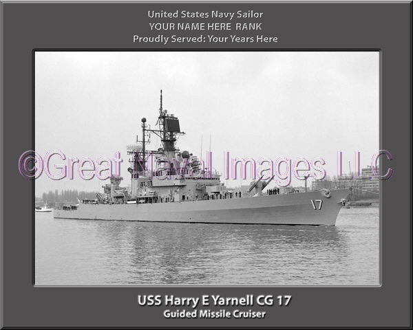 USS Harry E Yarnell CG 17 Personalized Navy Ship Photo Printed on Canvas