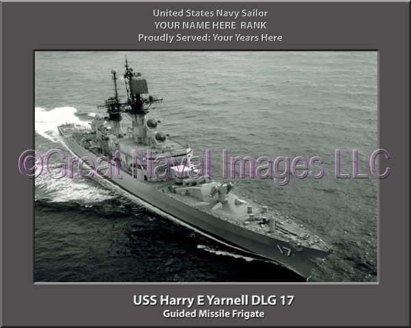 USS Harry E Yarnell DLG 17 Personalized Ship Photo on Canvas