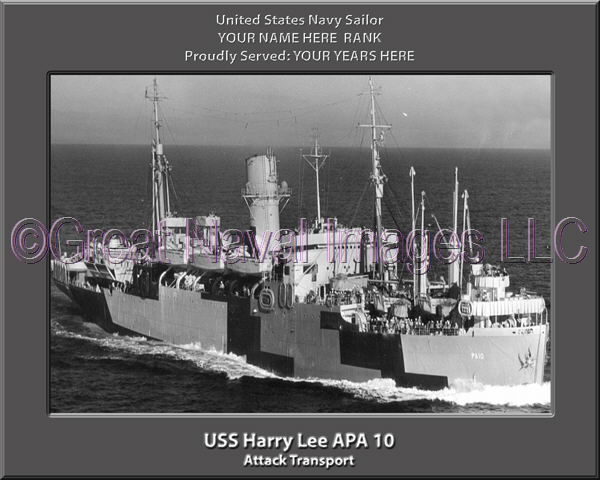 USS Harry Lee APA 10 Personalized Navy Ship Photo