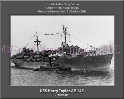 USS Harry Taylor AP 145 Personalized Navy Ship Photo