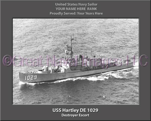 USS Hartley DE 1029 Personalized Navy Ship Photo