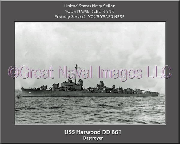 USS Harwood DD 861 Personalized Navy Ship Photo