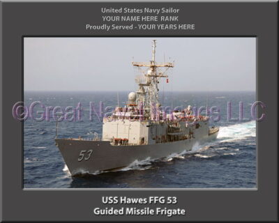 USS Hawes FFG 53 Personalized Ship Photo on Canvas