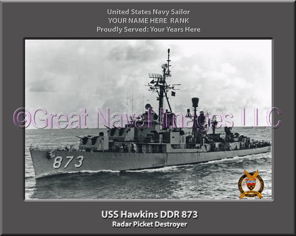 USS Hawkins DDR 873 Personalized Navy Ship Photo