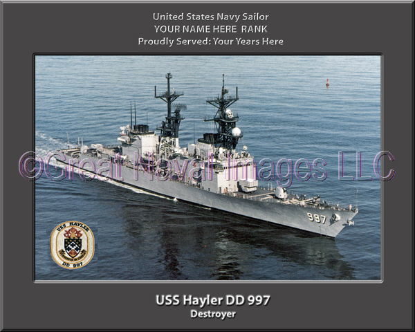 USS Hayler DD 997 Personalized Navy Ship Photo