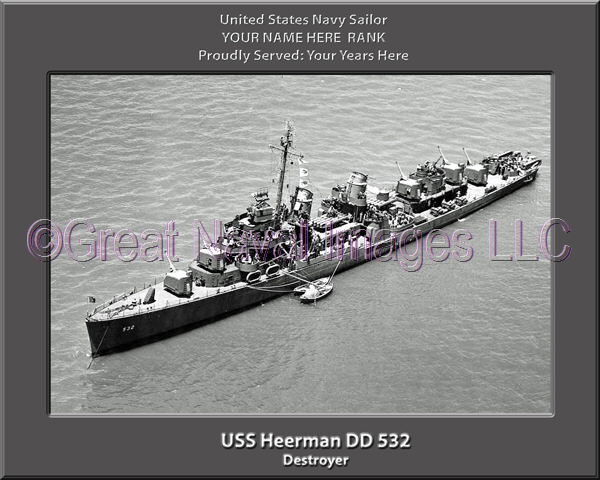 USS Heerman DD 532 Personalized Navy Ship Photo