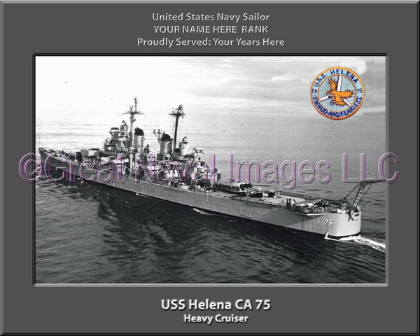 USS Helena CA 75 Personalized Navy Ship Photo Printed on Canvas