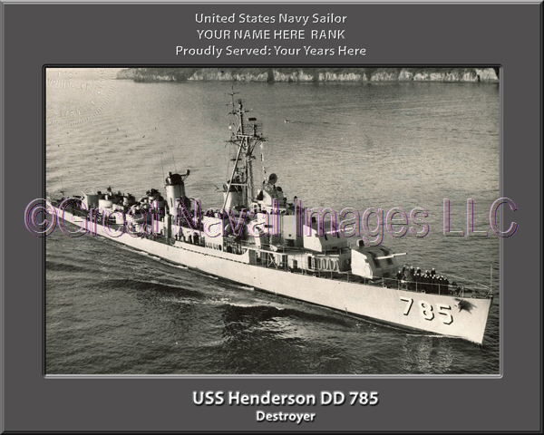 USS Henderson DD 785 Personalized Navy Ship Photo