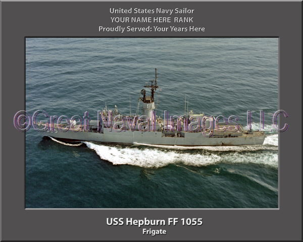 USS Hepburn FF 1055 Personalized Ship Photo on Canvas