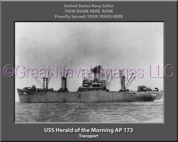 USS Herald of the Morning AP 173 Personalized Navy Ship Photo