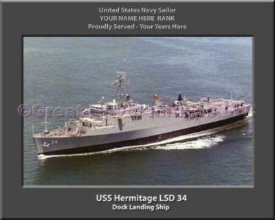 USS Hermitage LSD 34 Personalized Navy Ship Photo