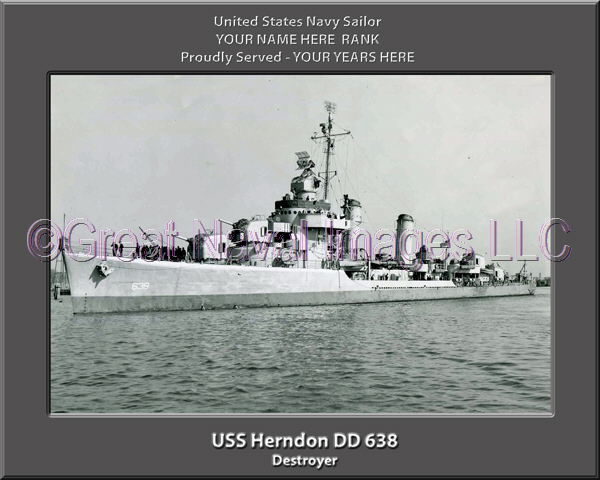 USS Herndon DD 638 Personalized Navy Ship Photo