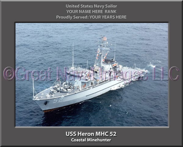 USS Heron MHC 52 Personalized Photo on Canvas