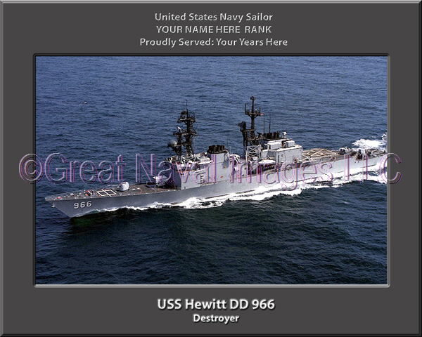 USS Hewitt DD 966 Personalized Navy Ship Photo