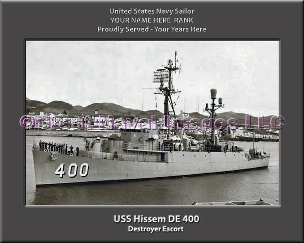 USS Hissem DE 400 Personalized Navy Ship Photo