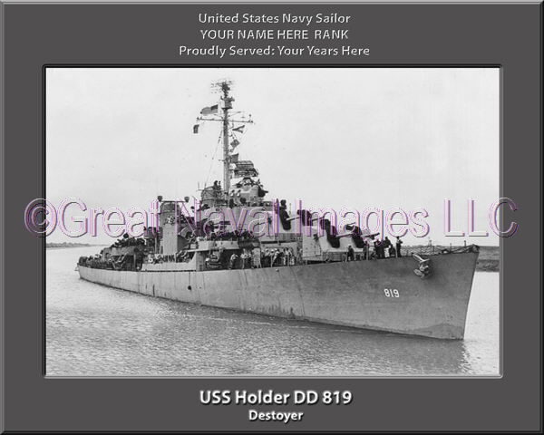 USS Holder DD 819 Personalized Navy Ship Photo
