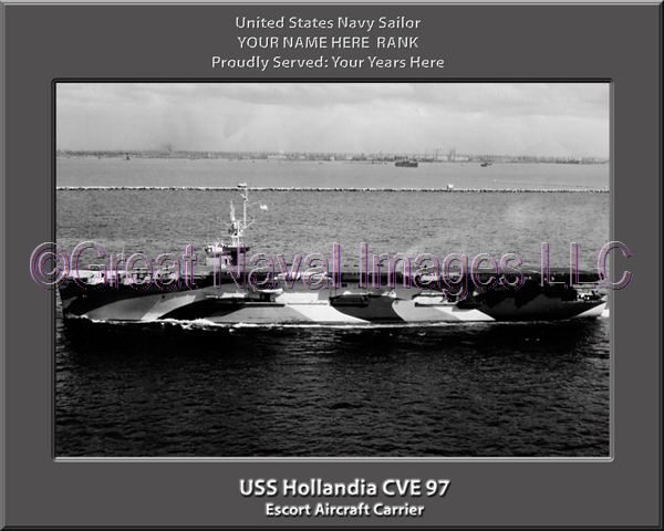 USS Hollandia CVE 97 Personalized Photo on Canvas
