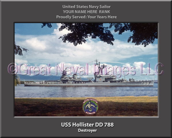 USS Hollister DD 788 Personalized Navy Ship Photo