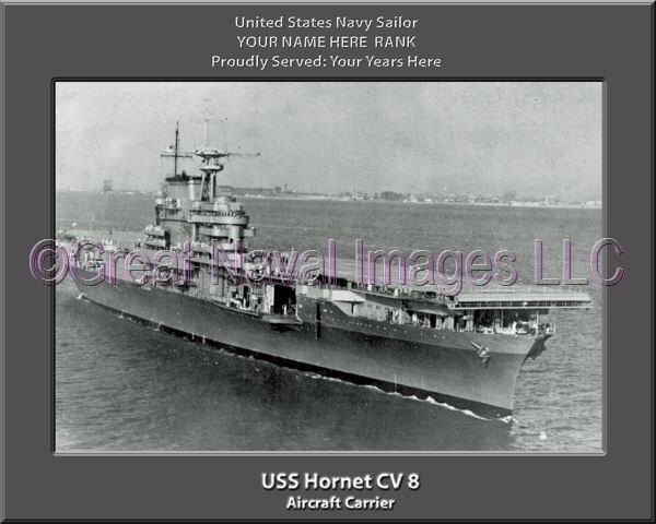 USS Hornet CV 8 Personalized Photo on Canvas
