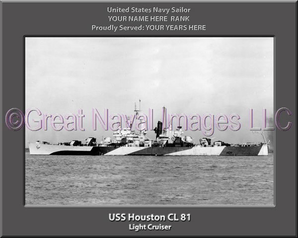 USS Houston CL 81 Personalized Navy Ship Photo Printed on Canvas