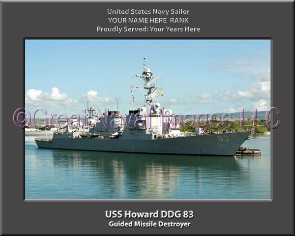 USS Howard DDG 83 Personalized Navy Ship Photo