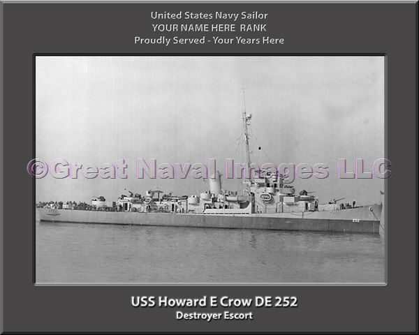 USS Howard E Crow DE 252 Personalized Navy Ship Photo