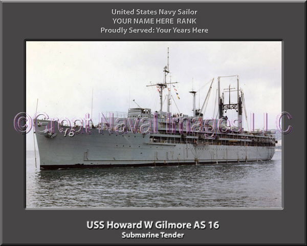 USS Howard W Gilmore AS 16 Personalized ship Photo
