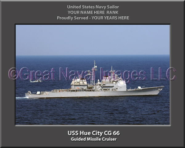 USS Hue City CG 66 Personalized Navy Ship Photo Printed on Canvas