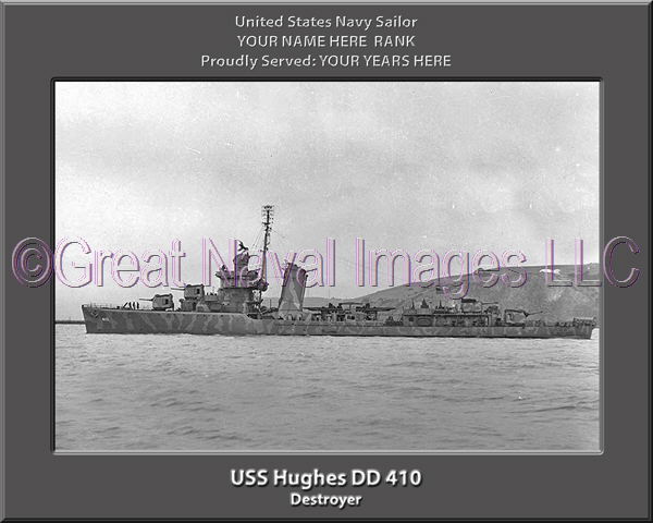 USS Hughes DD 410 Personalized Ship Photo 2 ⋆ Personalized US Navy