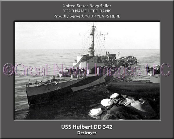 USS Hulbert DD 342 Personalized Navy Ship Photo