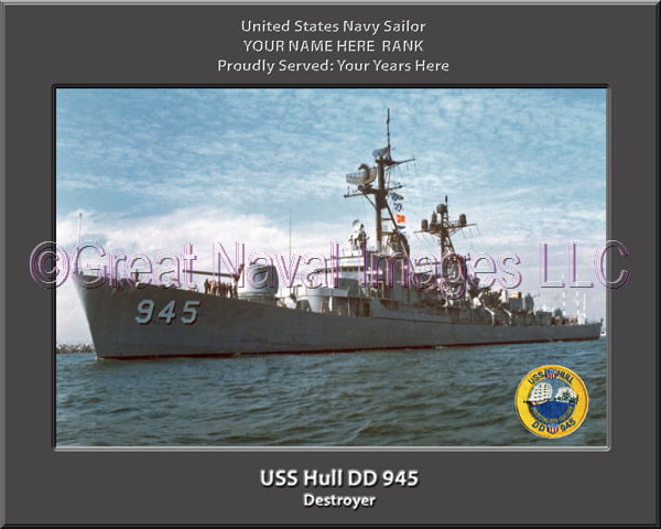 USS Hull DD 945 Personalized Navy Ship Photo