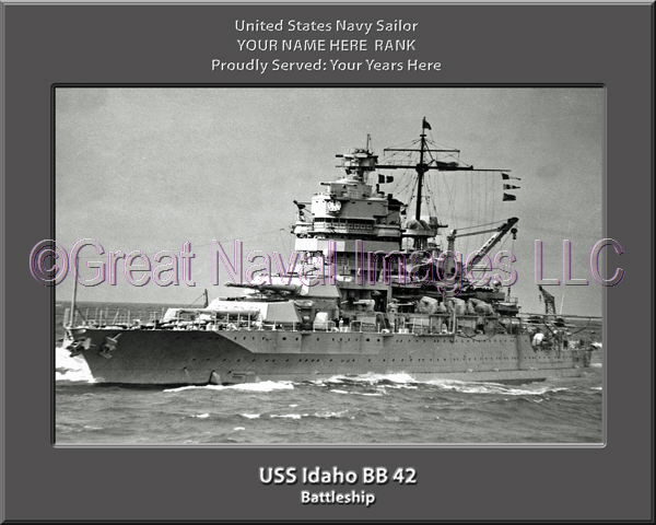 USS Idaho BB 42 Personalized Photo on Canvas