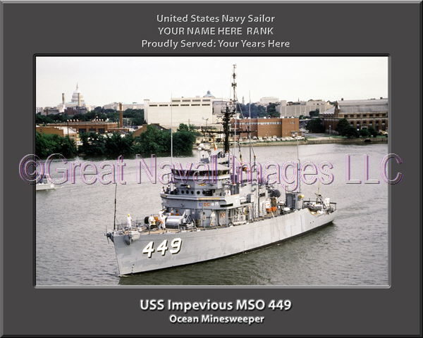 USS Impevious MSO 449 Personalized Photo on Canvas