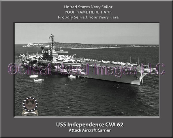 USS Independence CVA 62 Personalized Photo on Canvas