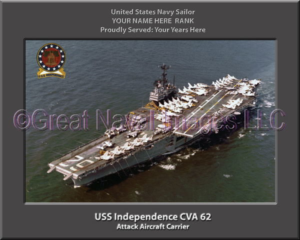 USS Independence CVA 62 Personalized Photo on Canvas